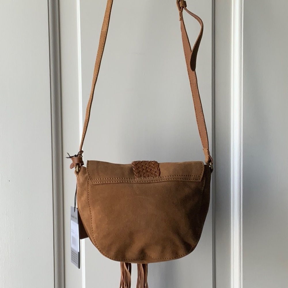 Shiraleah Chicago Brown Suede Leather Crossbody NWT - Picture 5 of 5